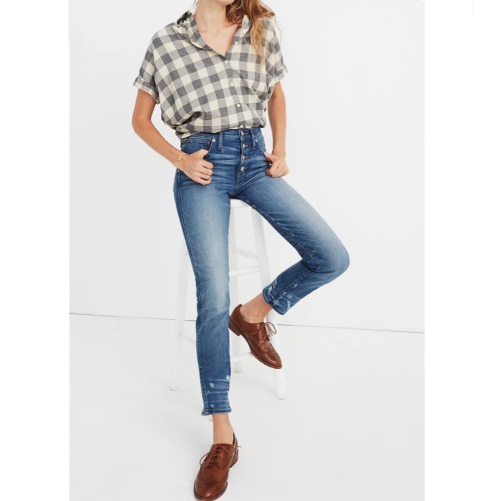 Madewell Slim Straight Distressed Jeans